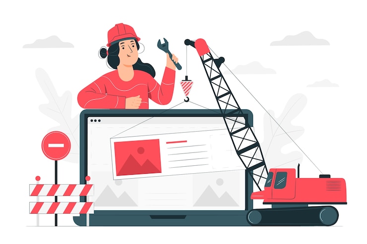 Vector Gratis under construction concept illustration