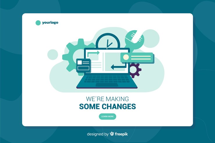 Vector Gratis under construction landing page