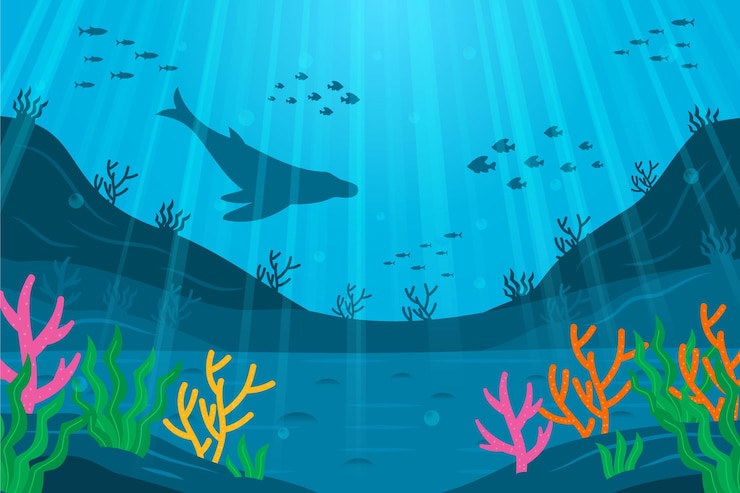 Vector Gratis under the sea wallpaper for video conferencing