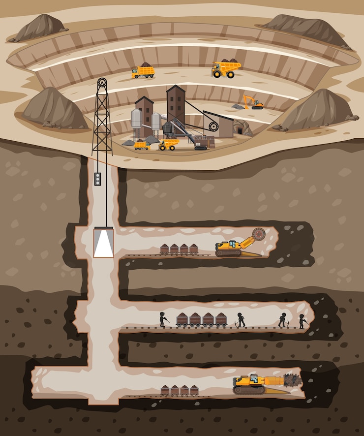 Vector Gratis underground landscape of coal mine