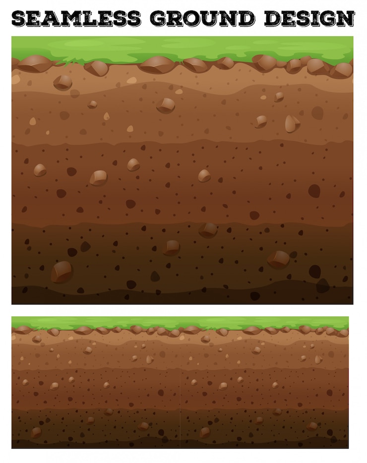 Vector Gratis underground with lawn on dirt