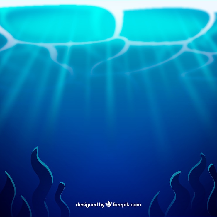 Vector Gratis underwater background with seaweeds