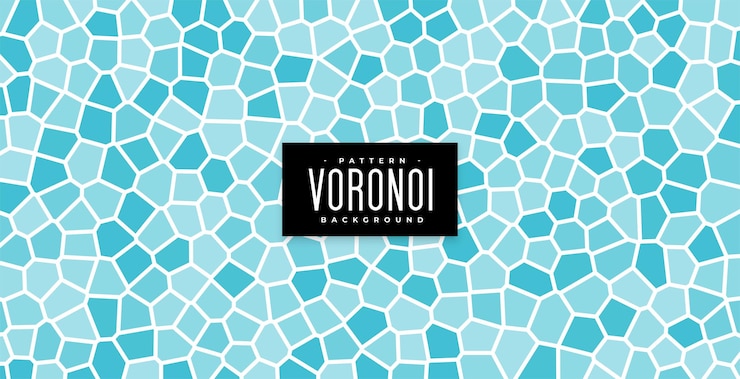 Vector Gratis underwater tiles or bathroom wall blue voronoi pattern background