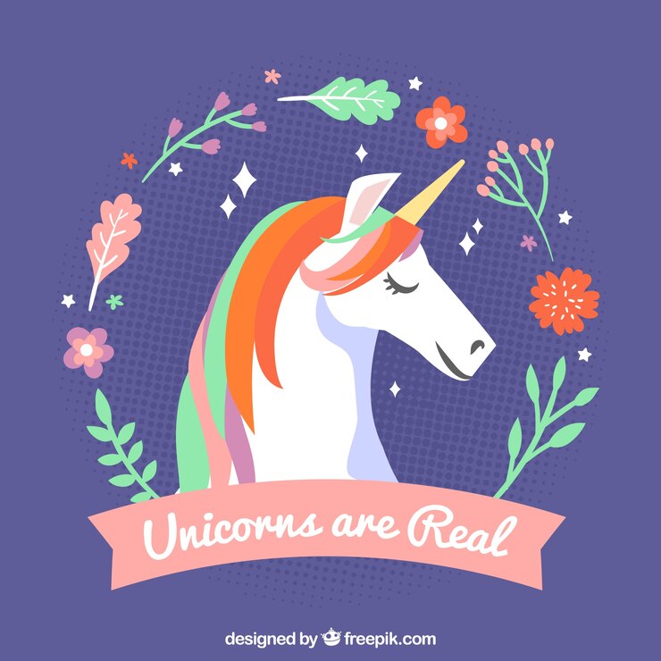 Vector Gratis unicorn background with vintage floral wreath