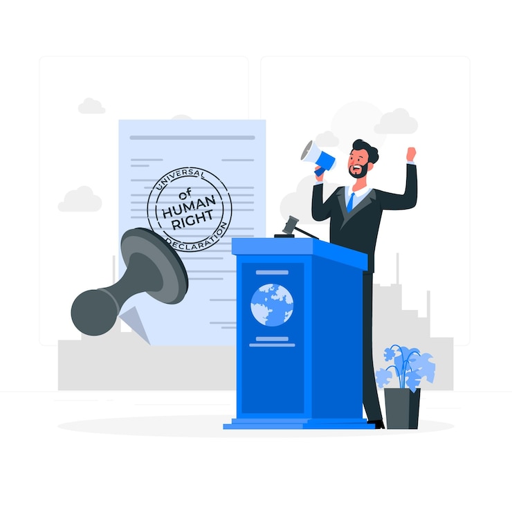 Vector Gratis universal declaration of human rights concept illustration