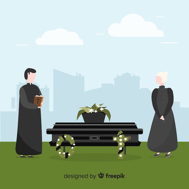 Vector Gratis upacara pemakaman