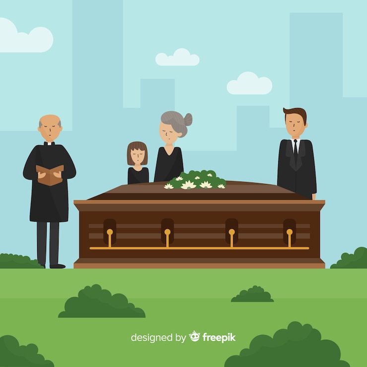 Vector Gratis upacara pemakaman
