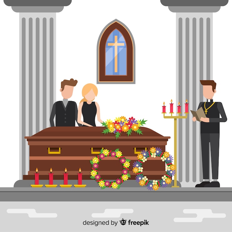 Vector Gratis upacara pemakaman
