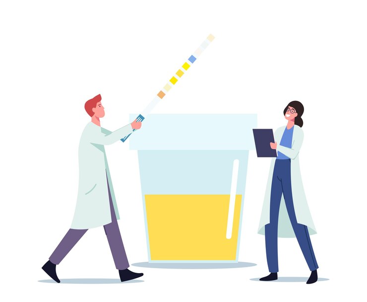 Vector Gratis urine test for disease check up in hospital or clinical laboratory
