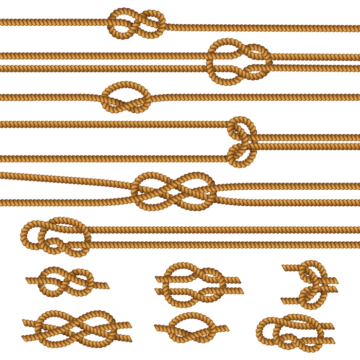 Vector Gratis useful ropes knots samples collection