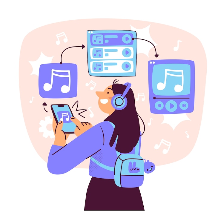 Vector Gratis user flow concept illustration