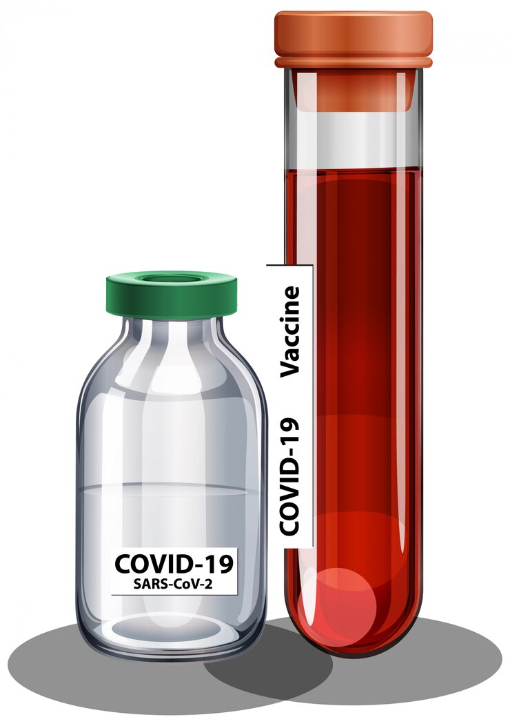 Vector Gratis vaksin coronavirus dan jarum suntik