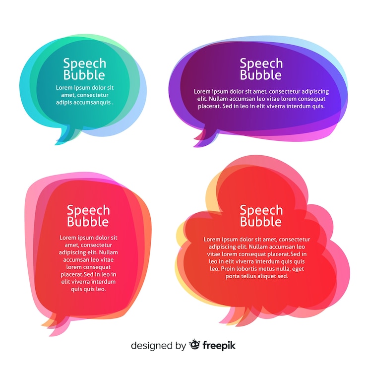 Vector Gratis variety of shapes with gradient speech bubble collection