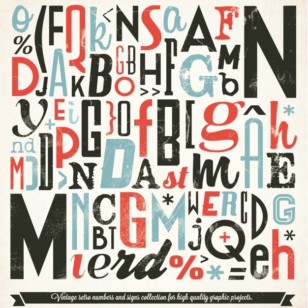 Vector Gratis variety of vintage typography