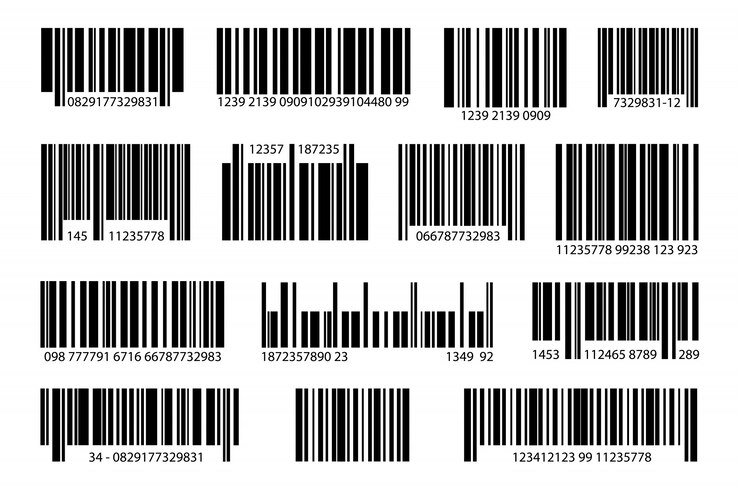 Vector Gratis various digital bar code set