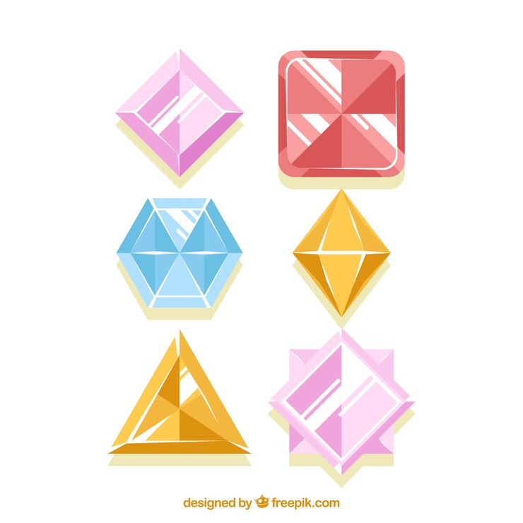 Vector Gratis various gemstones in flat design