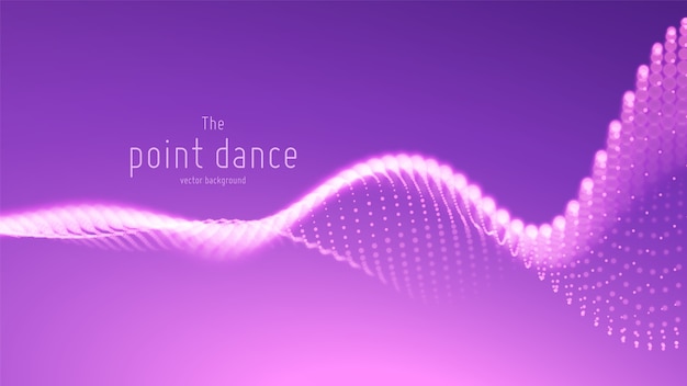 Vector abstract particle wave, points array with shallow depth of field.