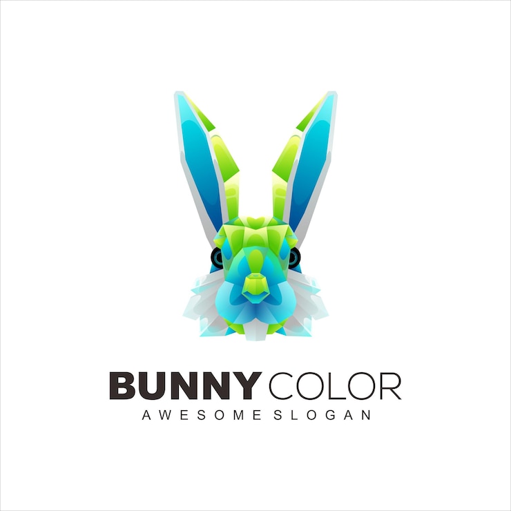 Vector Gratis vector colorful bunny logo template
