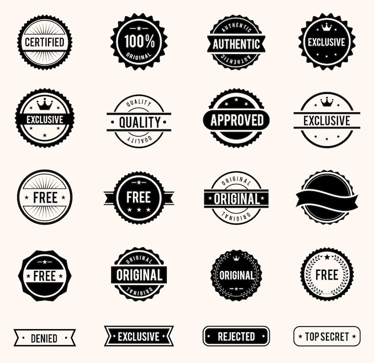 Vector Gratis vector commercial stamps set in vintage style for business and design
