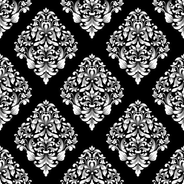 vector damask seamless pattern background. classical luxury old fashioned damask ornament, royal victorian seamless texture for wallpapers, textile, wrapping. exquisite floral baroque template.