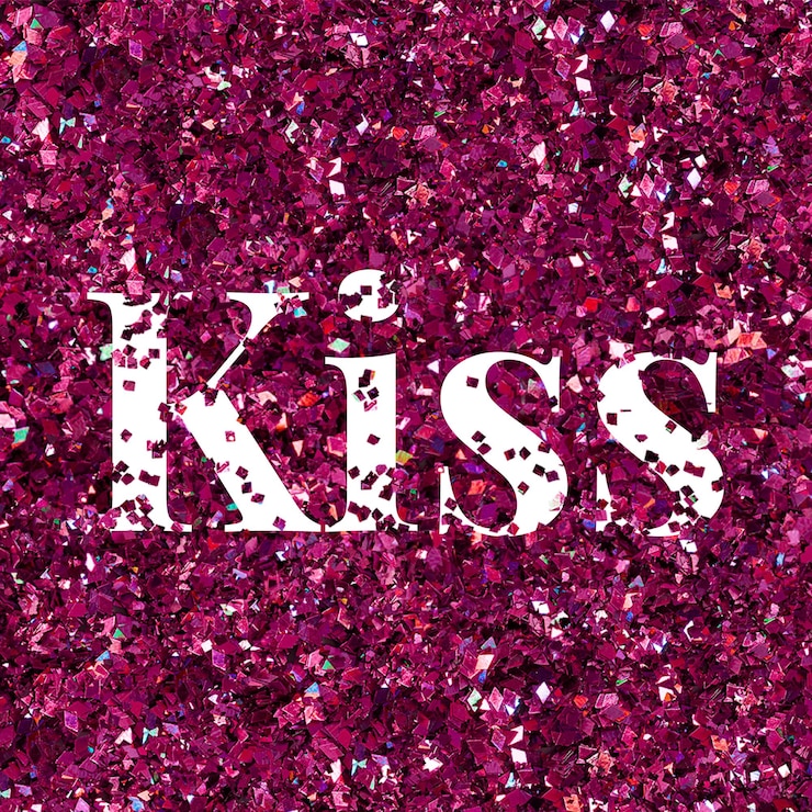 Vector Gratis vector kiss word glitter font typography