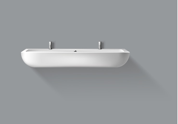 Vector Gratis vector realistic washbasin with taps for bathroom