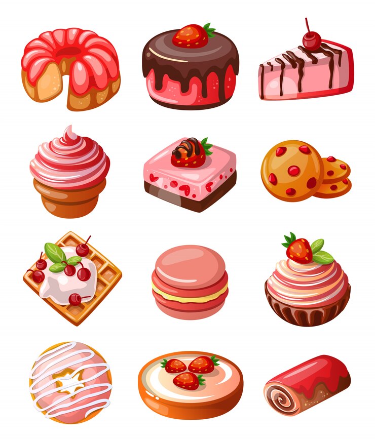 Vector Gratis vector set of icons sweets