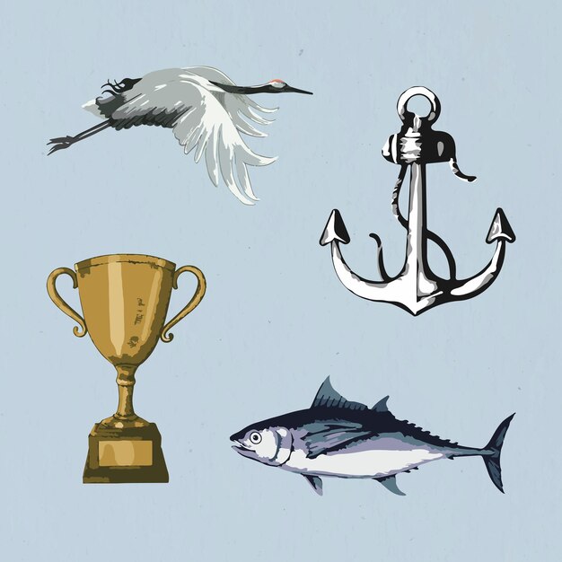 vectorized object design element set