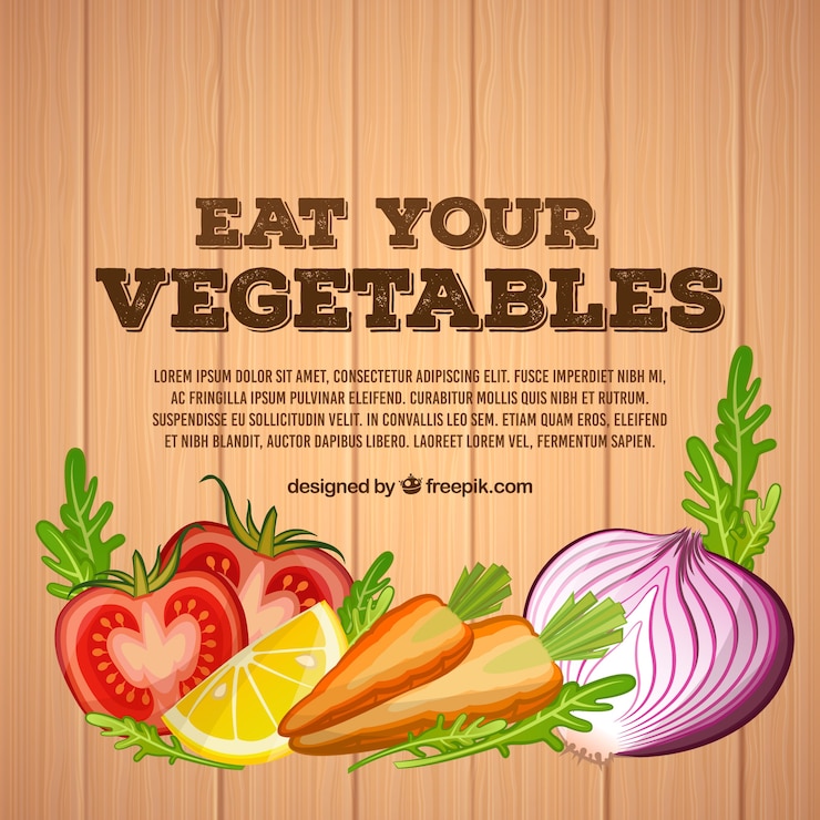 Vector Gratis vegetables background with flat design
