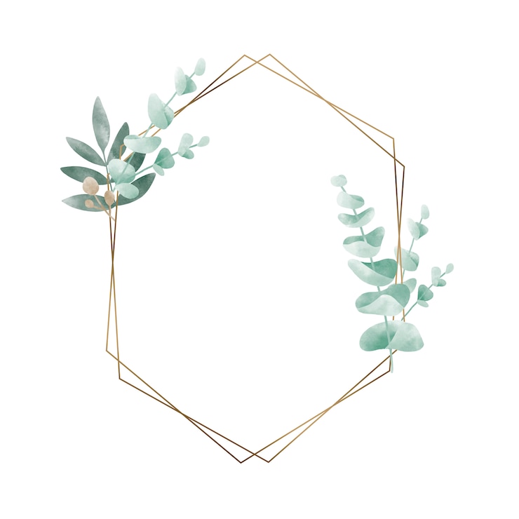 Vector Gratis vektor bingkai geometris dengan daun