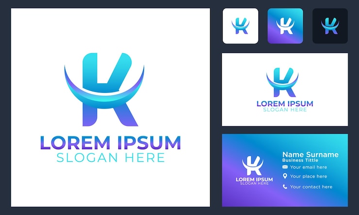 Vector Gratis vektor desain logo garis miring modern huruf monogram awal k
