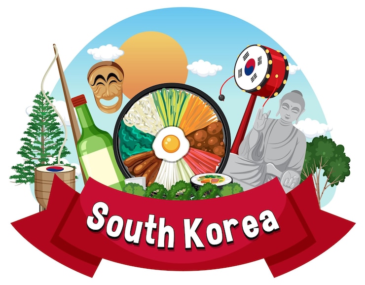 Vector Gratis vektor makanan tradisional korea