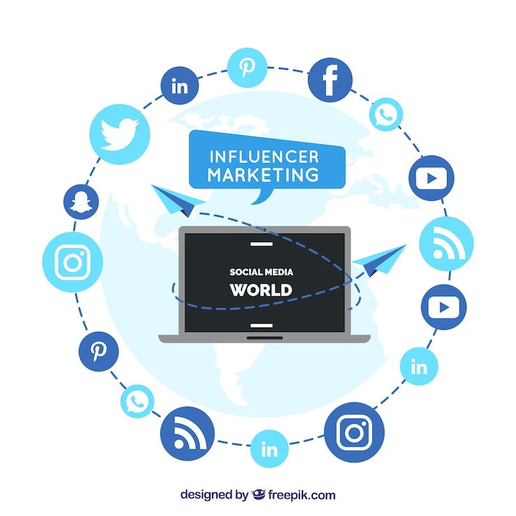 Vector Gratis vektor pemasaran influencer melingkar