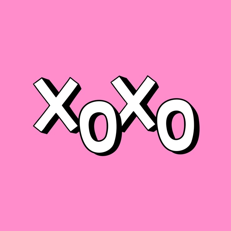 Vector Gratis vektor tipografi jenis huruf bayangan xoxo