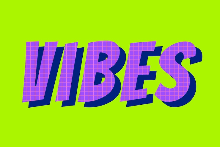 Vector Gratis vibes word comic typography vector