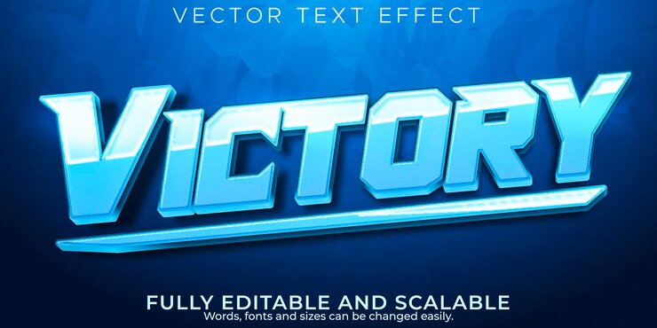 Vector Gratis victory sport text effect editable esport and gamer text style