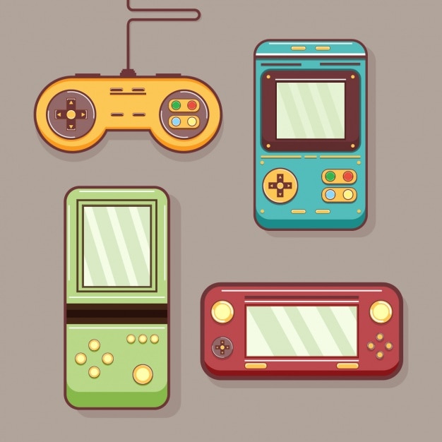 Vector Gratis video game retro berwarna