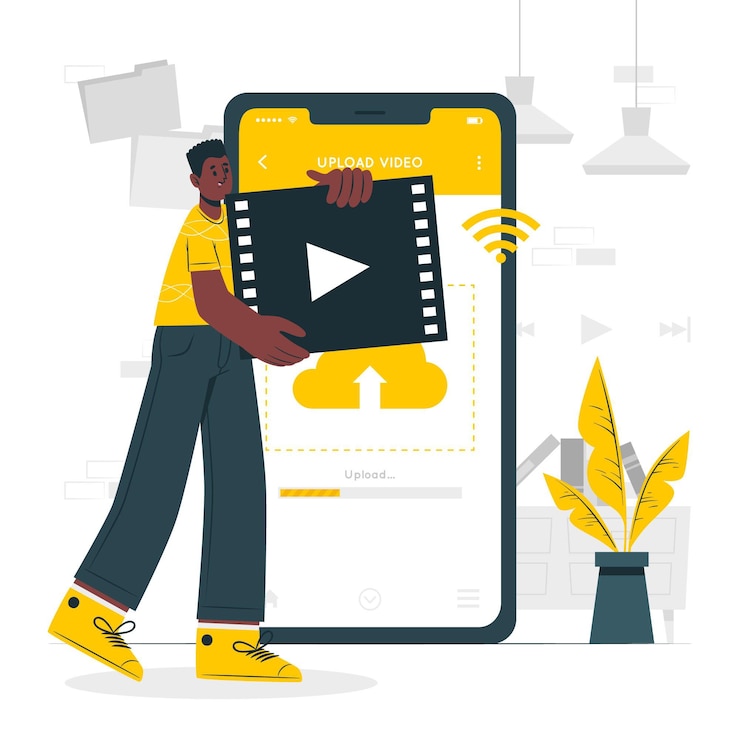 Vector Gratis video upload concept illustration