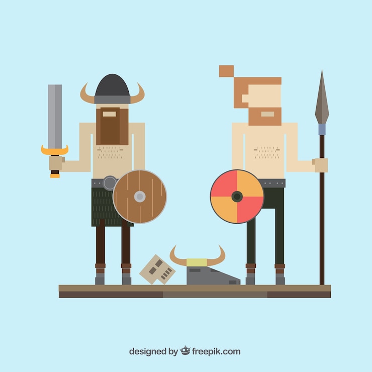 Vector Gratis viking dalam gaya piksel