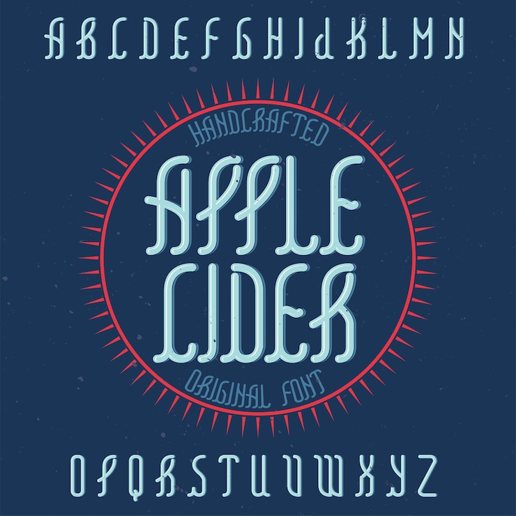 Vector Gratis vintage alphabet typeface named apple cider.