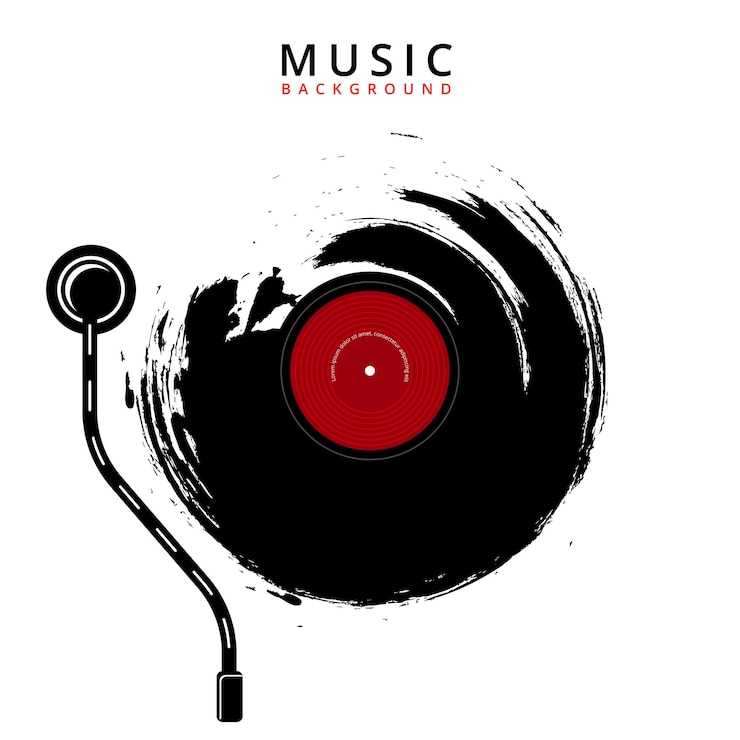 Vector Gratis vintage background with vinyl record