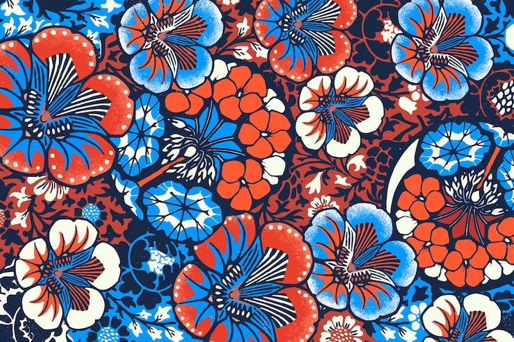 Vector Gratis vintage batik floral pattern 