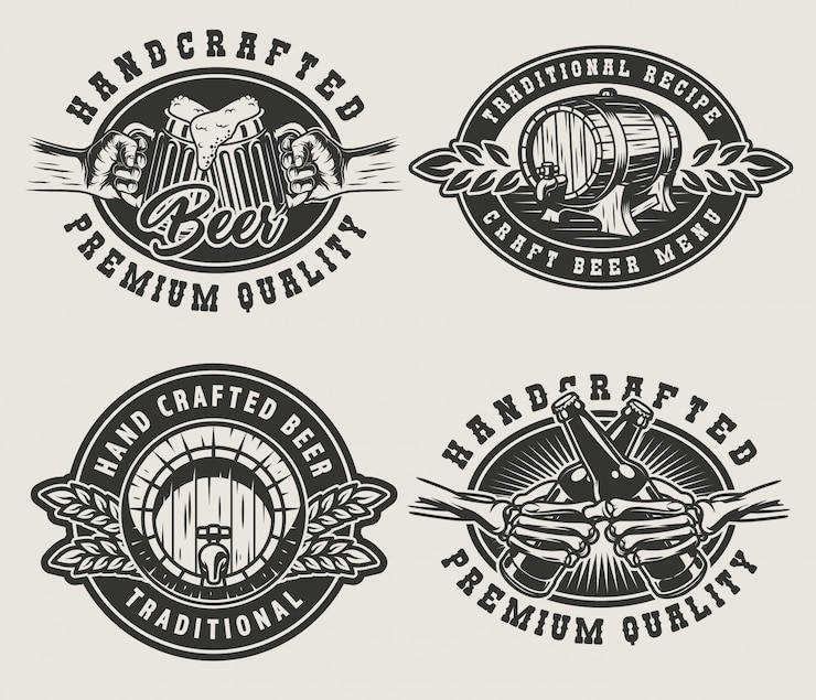 Vector Gratis vintage brewing emblems