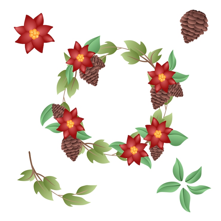Vector Gratis vintage christmas wreath concept