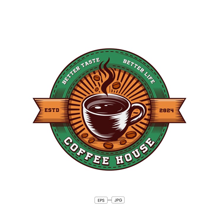 Vector Gratis vintage coffee house vector logo design