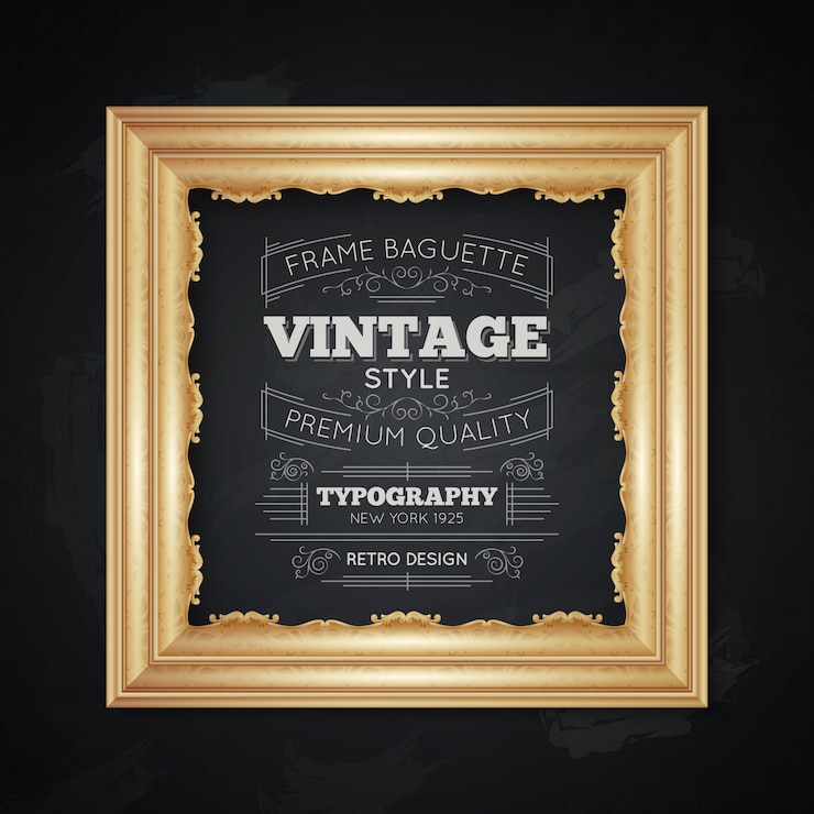 Vector Gratis vintage frame typography illustration 
