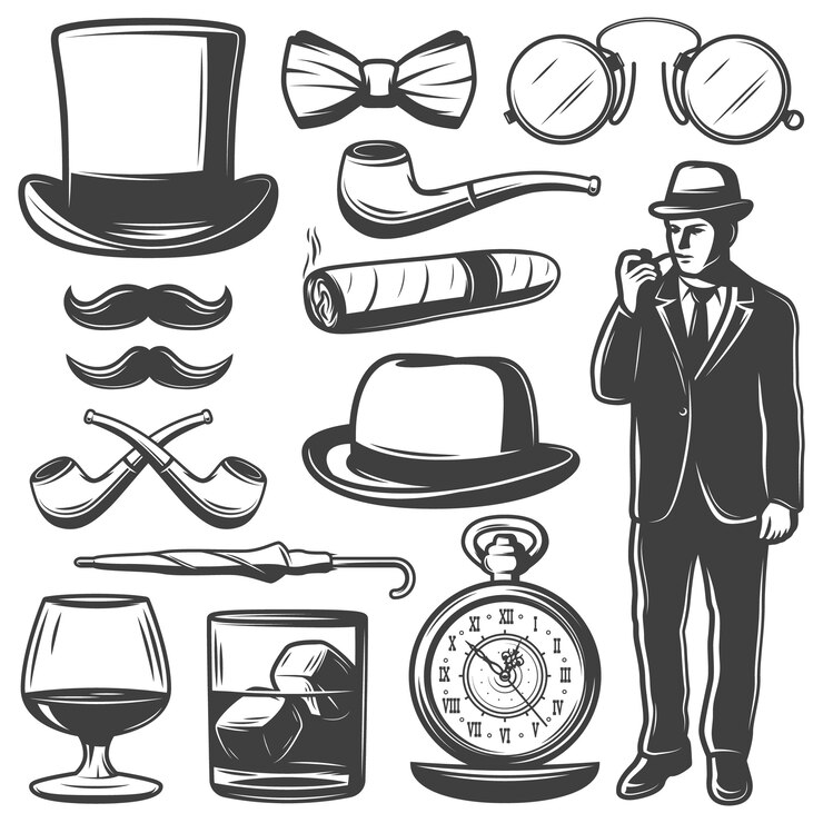 Vector Gratis vintage gentleman elements set
