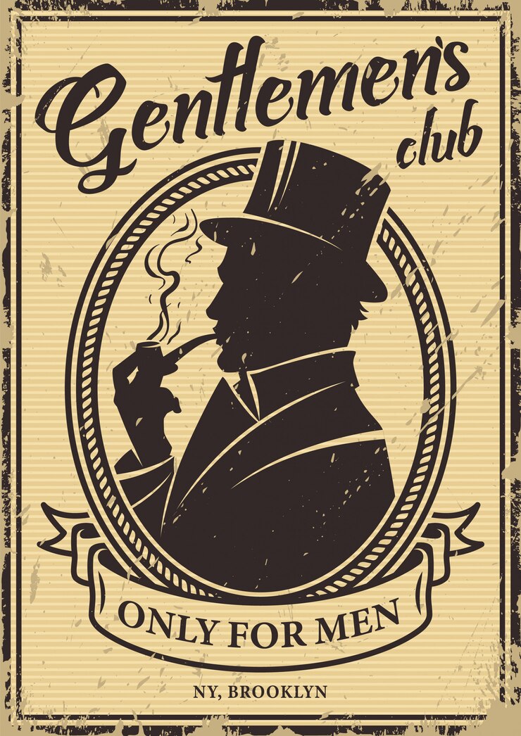 Vector Gratis vintage gentlemen's club poster