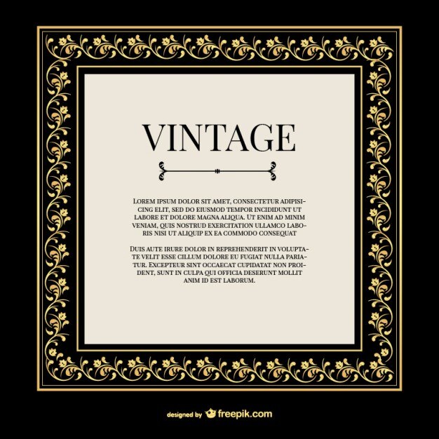 Vector Gratis vintage gold ornaments frame