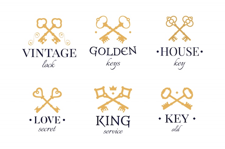 Vector Gratis vintage golden keys set